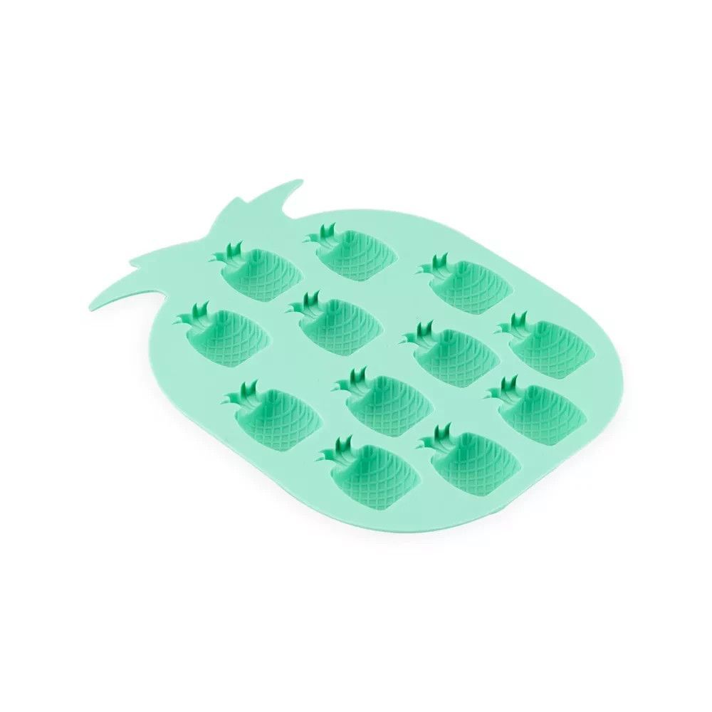 Blush Pineapple Silicone Ice Cube Tray Mold Green 12 cube Lot of 4 - NEW